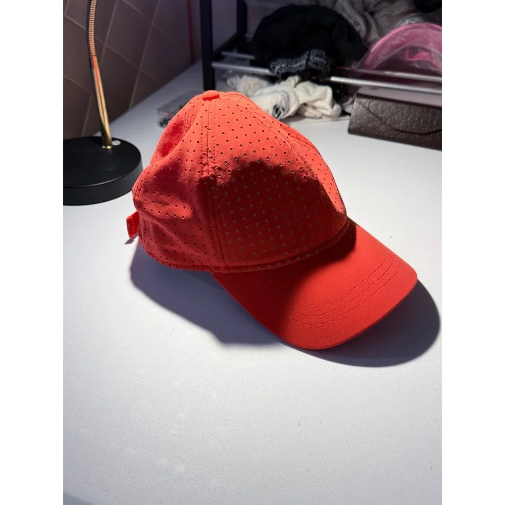 Lululemon Fast and Free Hat Unisex OS Orange Excellent Perforated Running Cap